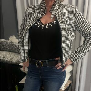 WHBM Houndstooth jacket.
